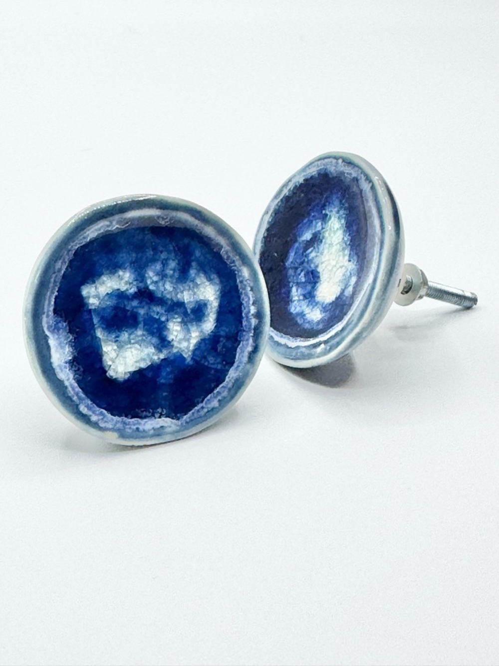 Vintage Blue Agate Slice Drawer Pulls Cabinet Handle Drawer Knobs